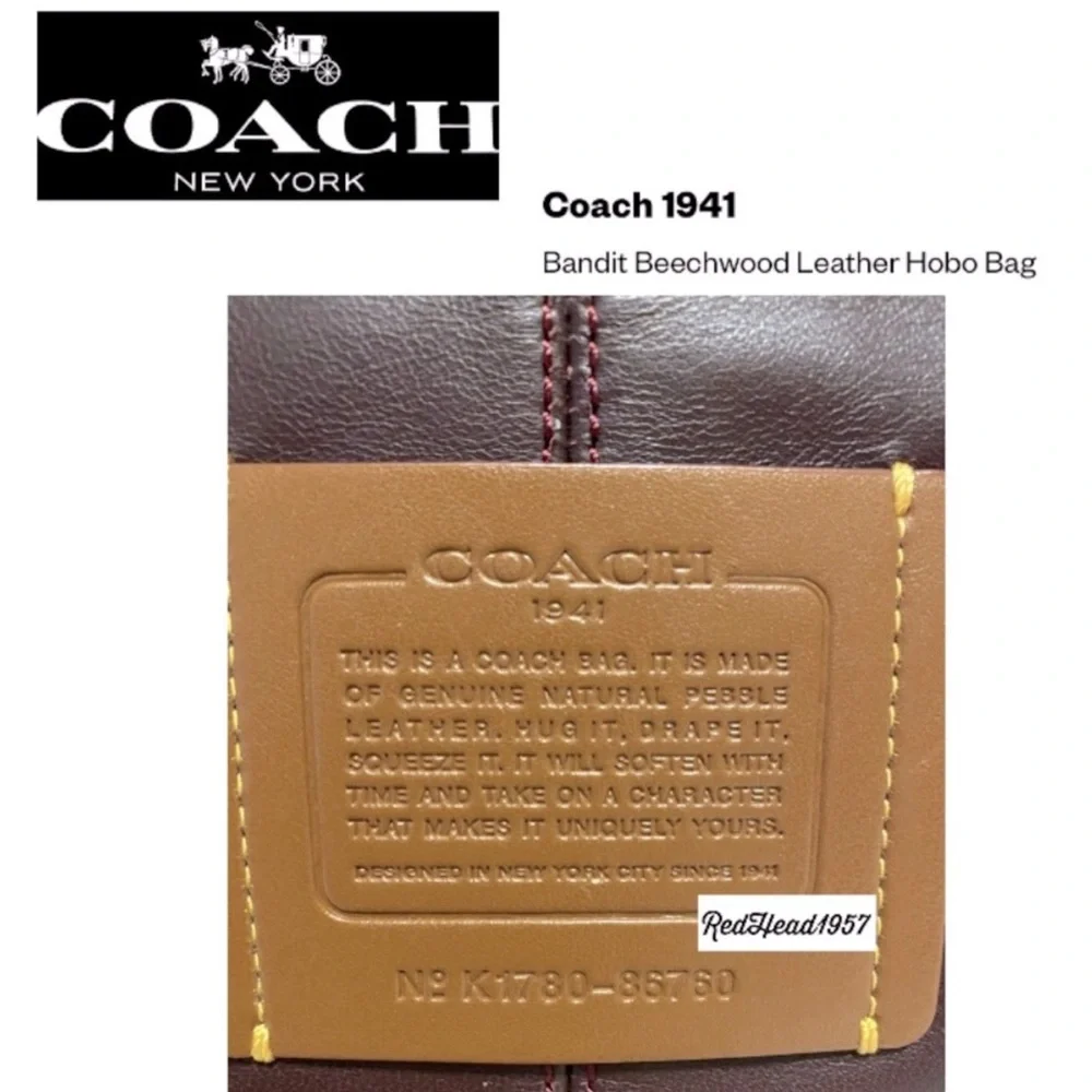 Coach 1941 Legacy Glovetanned Leather Bandit Beechwood HoBo Shoulder bag π₯°β₯οΈ π - Picture 4 of 9